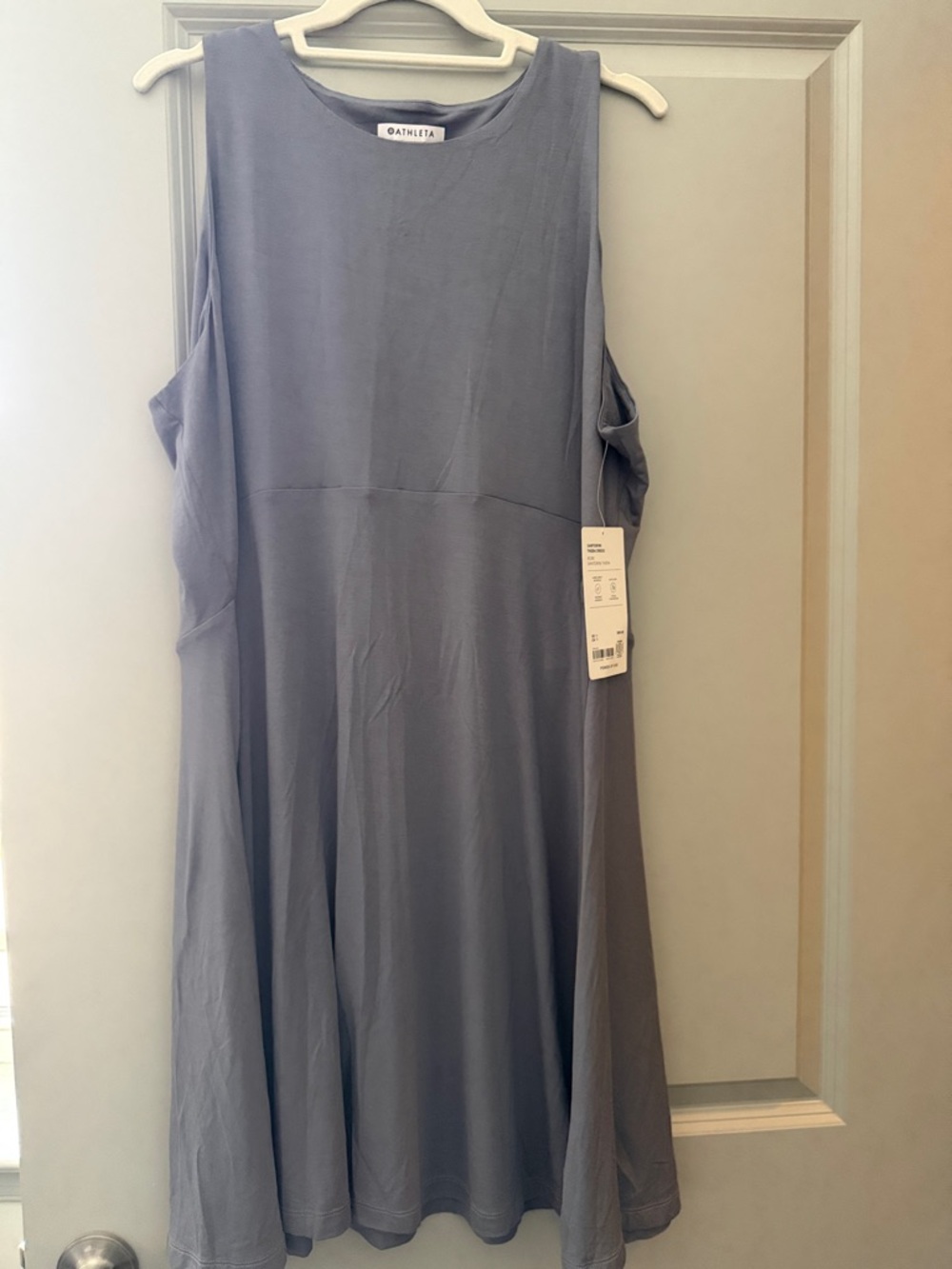 Athleta Sleeveless Flowy Dress in Dusty Blue Gray